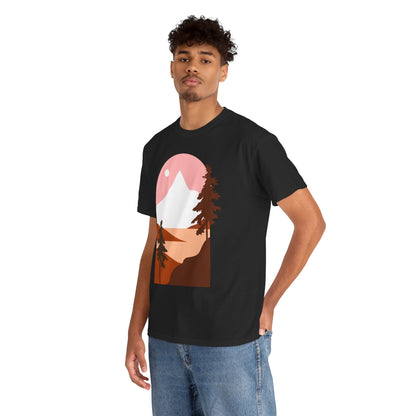 Misty Pines & Chill Vibes Nature Lover T-Shirt – Unisex Eco-Friendly Forest Tee