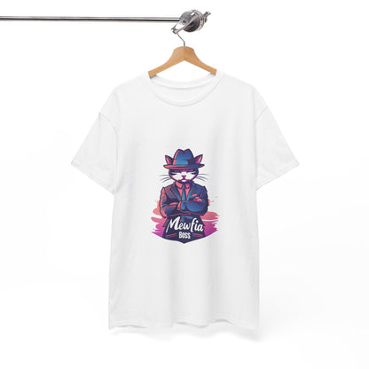 Meowfia Boss Funny Cat T-Shirt – Unisex Mafia Cat Pun Graphic Tee