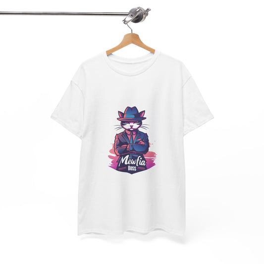 Meowfia Boss Funny Cat T-Shirt – Unisex Mafia Cat Pun Graphic Tee