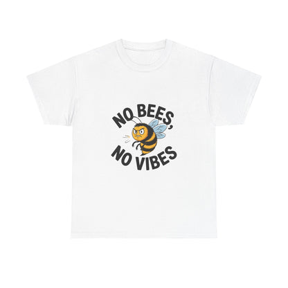 No Bees, No Vibes Unisex Environmental T-Shirt – Save the Bees Climate Tee