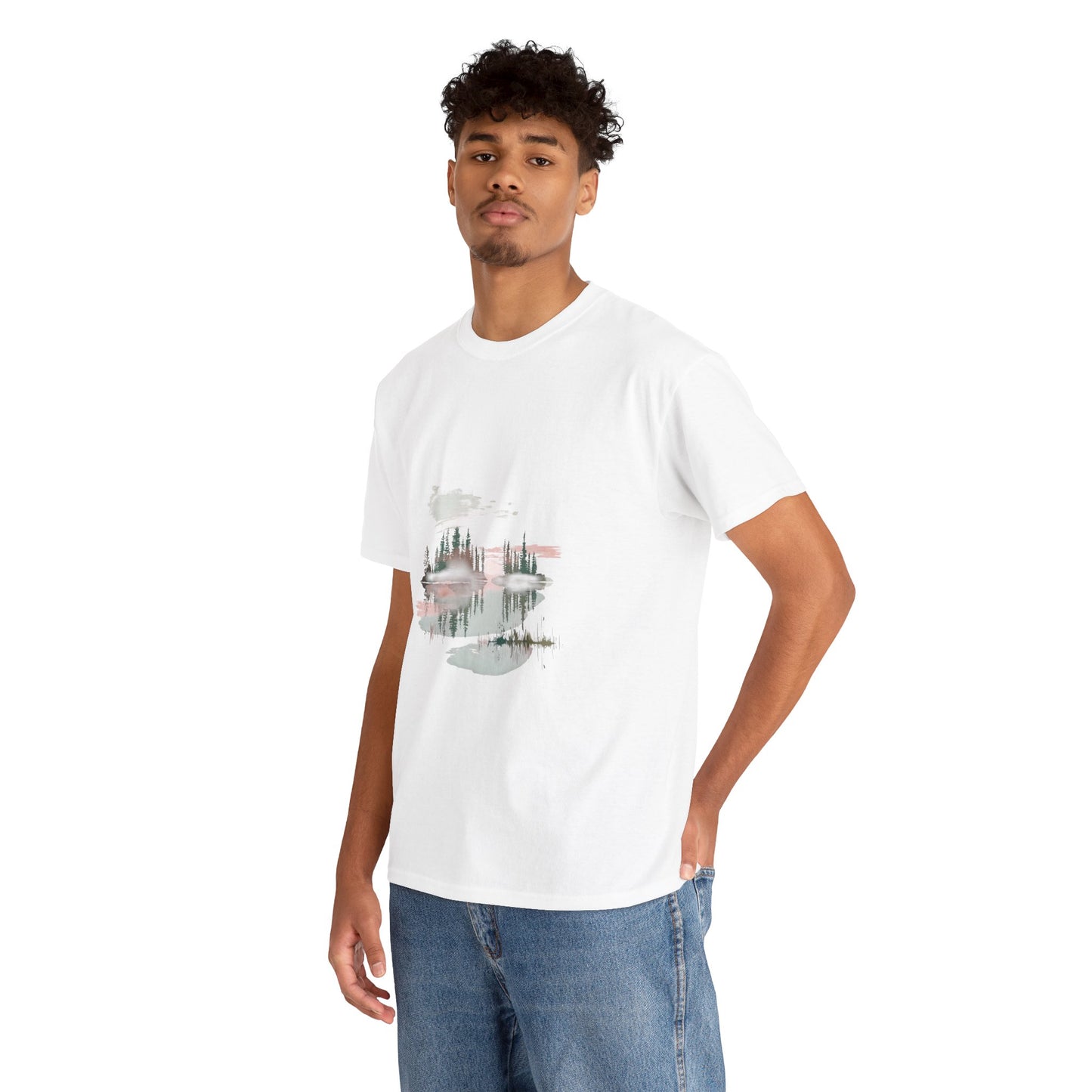 Moody Forest Mornings Unisex Nature Tee – Forest Hiking & Camping Shirt