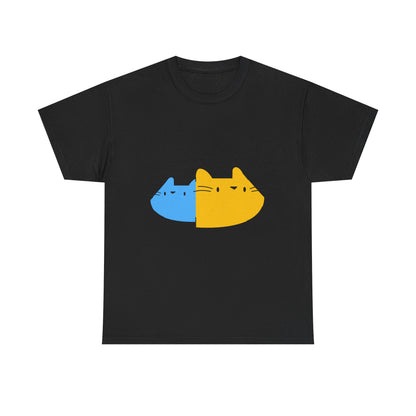 Double Trouble Peekaboo Cat T-Shirt – Funny Unisex Cat Duo Graphic Tee