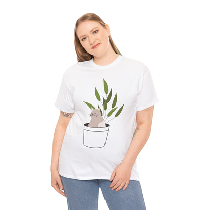 Purrfectly Planted Funny Cat & Plants T-Shirt – Unisex Cat Parent Tee