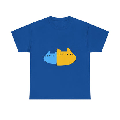 Double Trouble Peekaboo Cat T-Shirt – Funny Unisex Cat Duo Graphic Tee