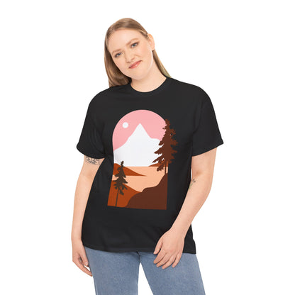 Misty Pines & Chill Vibes Nature Lover T-Shirt – Unisex Eco-Friendly Forest Tee