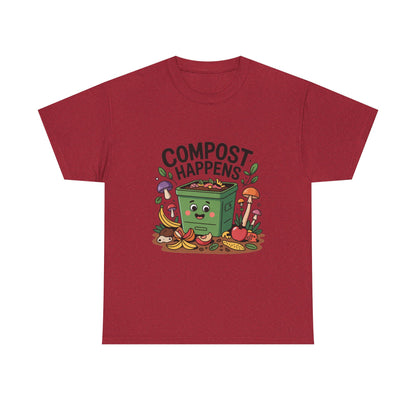 Compost Happens Funny Environmental T-Shirt – Unisex Eco-Friendly Lifestyle Tee