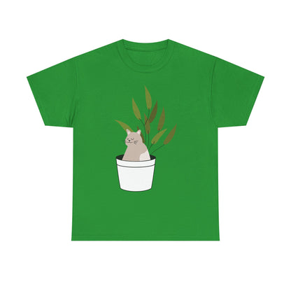 Purrfectly Planted Funny Cat & Plants T-Shirt – Unisex Cat Parent Tee