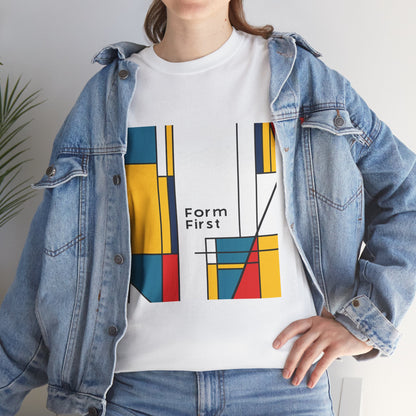 Form First Unisex Art T-Shirt – Bauhaus & Mondrian Modernism Graphic Tee