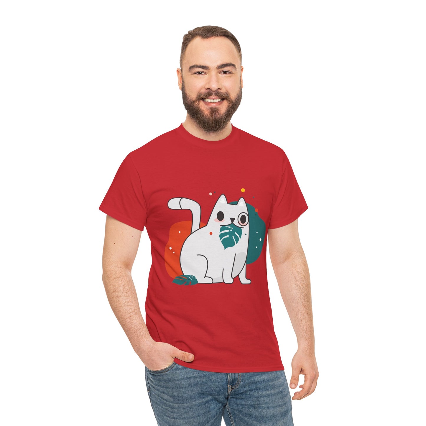 Leaf It to Me Funny Plant & Cat Tee – Unisex Green Thumb Cat Lover Shirt