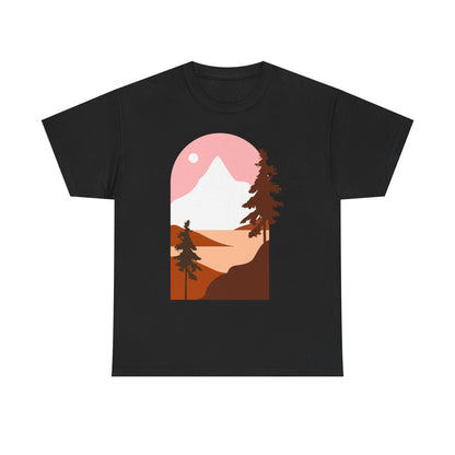 Misty Pines & Chill Vibes Nature Lover T-Shirt – Unisex Eco-Friendly Forest Tee