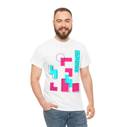 Bricks Falling Unisex 80s Gamer Tee – Retro Block Puzzle Graphic T-Shirt